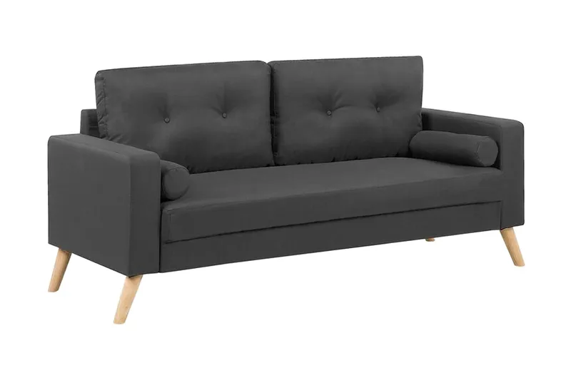 Kemsley 2-seter Sofa i Stoff med Trebein, Grå