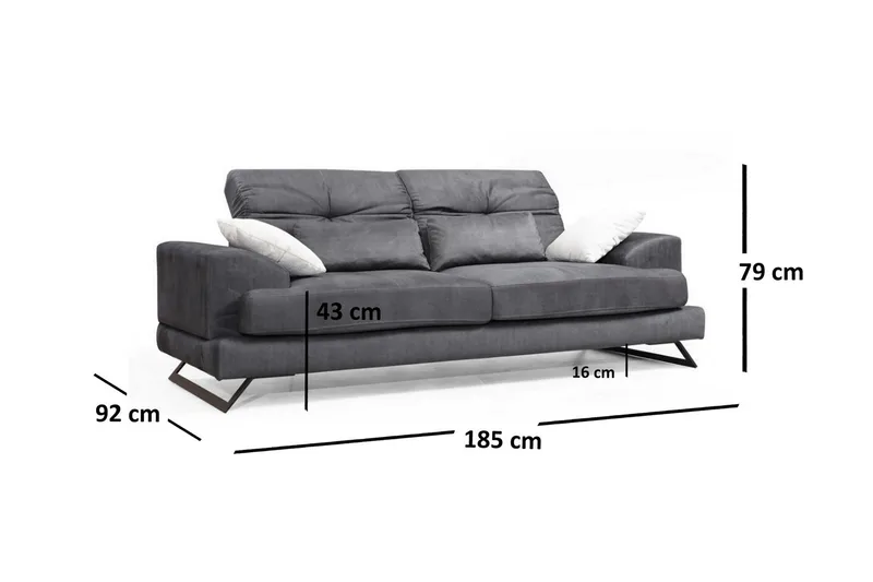 Killem 2-Seter Sofa - Svart - Møbler - Sofaer - 2 seter sofa