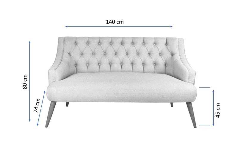 Lamonti 2-seters Sofa - Kremhvit/Natur - Møbler - Sofaer - 2 seter sofa