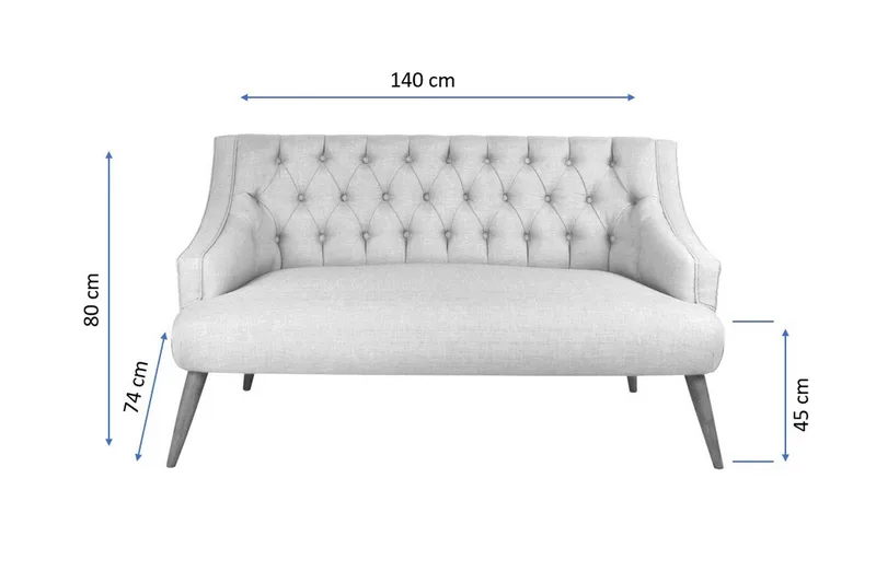 Lamonti 2-seters Sofa - Lysebrun/Natur - Møbler - Sofaer - 2 seter sofa