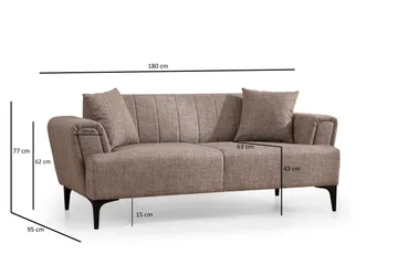 Lilesville 3-seter Sofa - Lysebrun - Møbler - Sofaer - 2 seter sofa