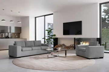 Link 2-seters Stoffsofa - Lys grå - Møbler - Sofaer - 2 seter sofa