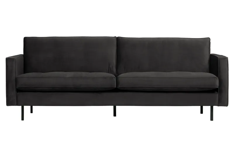 Lissbon 2-seter Sofa 230 cm i Fløyel, Antracitt