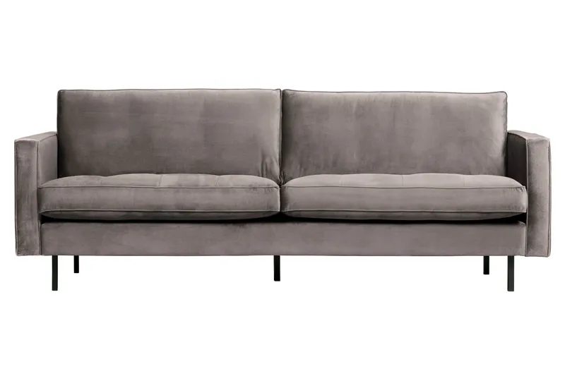 Lissbon 2-seter Sofa 230 cm i Fløyel - Mellomgrå - Møbler - Sofaer - 2 seter sofa