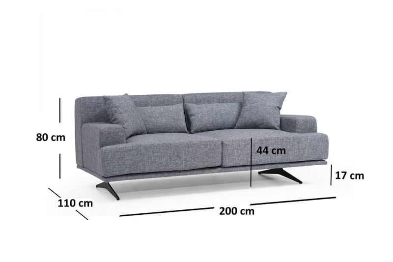Lums 2-Seter Sofa - Grå - Møbler - Sofaer - 2 seter sofa
