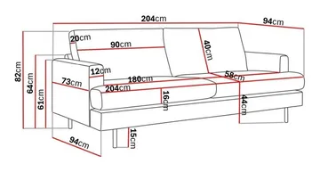Menard Compact 3-seters Fløyelssofa - Kremhvit - Møbler - Sofaer - Fløyelssofaer