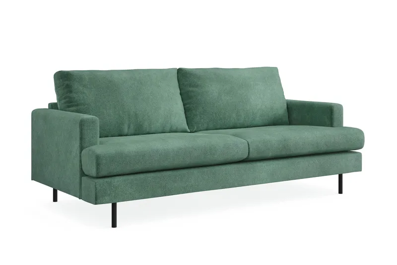 Menard Compact 3-seters Fløyelssofa - Mørk grønn - Møbler - Sofaer - Fløyelssofaer