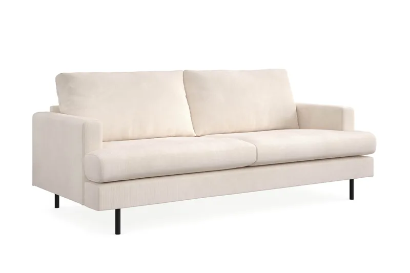 Menard Compact 3-seters Manchestersofa - Beige - Møbler - Sofaer - 3 seter sofa