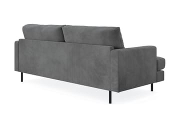 Menard Compact 3-seters Manchestersofa - Grå - Møbler - Sofaer - 3 seter sofa