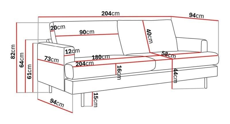 Menard Compact 3-seters Manchestersofa - Grønn - Møbler - Sofaer - 3 seter sofa