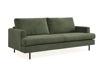 Menard Compact 3-seters Manchestersofa - Grønn - Møbler - Sofaer - 3 seter sofa