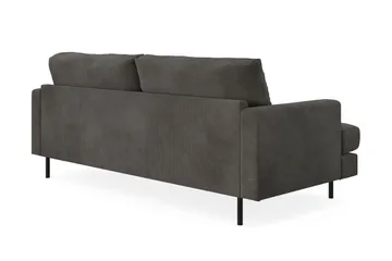 Menard Compact 3-seters Manchestersofa - Mørk grå - Møbler - Sofaer - 3 seter sofa
