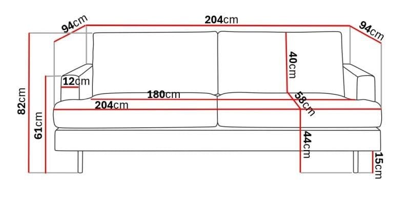 Menard Compact 3-seters Manchestersofa - Mørk grå - Møbler - Sofaer - 3 seter sofa
