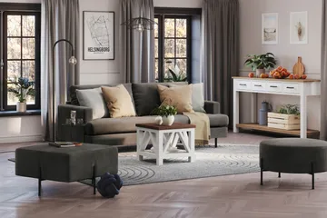 Menard Compact 3-seters Manchestersofa - Mørk grå - Møbler - Sofaer - 3 seter sofa