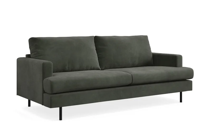 Menard Compact 3-seters Manchestersofa - Mørk grønn - Møbler - Sofaer - 3 seter sofa