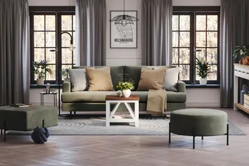 Menard Compact 3-seters Manchestersofa - Mørk grønn - Møbler - Sofaer - 3 seter sofa