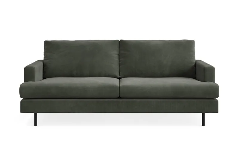 Menard Compact 3-seters Manchestersofa, Mørk grønn