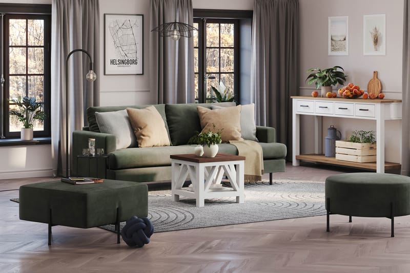 Menard Compact 3-seters Manchestersofa - Mørk grønn - Møbler - Sofaer - 3 seter sofa