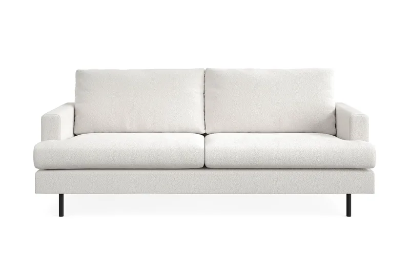 Menard Compact 3-seters Sofa i Bouclé, Hvit
