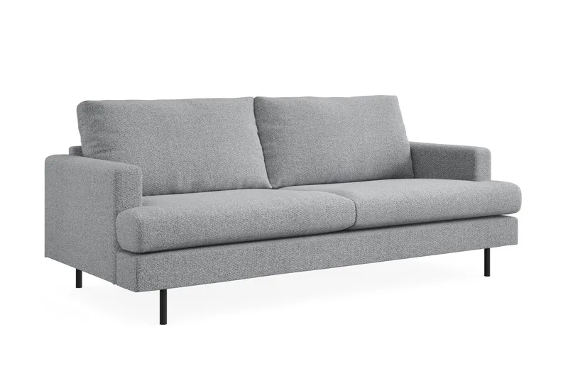 Menard Compact 3-seters Stoffsofa - Grå - Møbler - Sofaer - 3 seter sofa