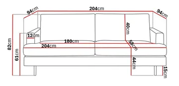 Menard Compact 3-seters Stoffsofa - Lys grå - Møbler - Sofaer - 3 seter sofa