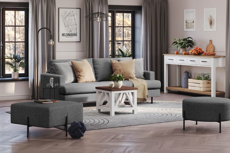 Menard Compact 3-seters Stoffsofa - Mørk grå - Møbler - Sofaer - 3 seter sofa