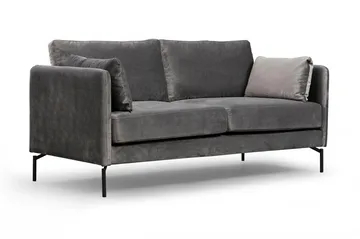 Mezonzo 2-seter Fløyelssofa 177 cm med Smale Armlener - Grå - Møbler - Sofaer - 2 seter sofa