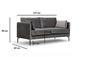 Mezonzo 2-seter Sofa - Grå - Møbler - Sofaer - 2 seter sofa