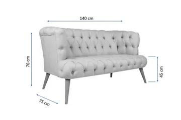 Monroew 2-seters Sofa - Rød/Natur - Møbler - Sofaer - 2 seter sofa