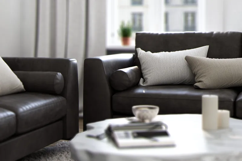 Ocean Lyx 3-seter Sofa i Kunstlær - Svart - Møbler - Sofaer - Skinnsofaer