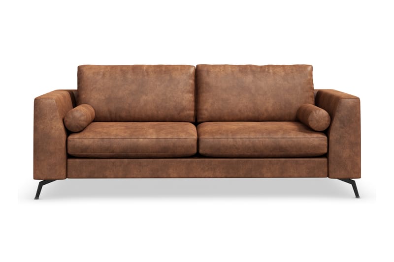 Ocean Lyx 3-seters Sofa i Kunstlær - Brun - Møbler - Sofaer - Skinnsofaer
