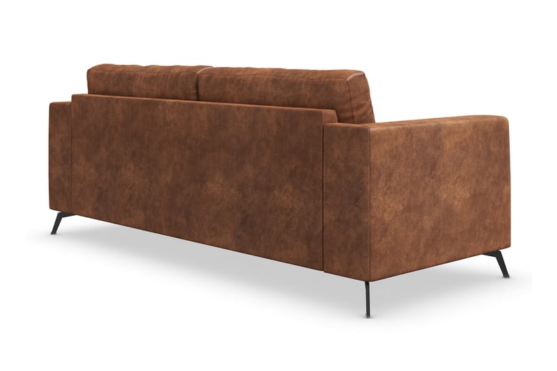 Ocean Lyx 3-seters Sofa i Kunstlær - Brun - Møbler - Sofaer - Skinnsofaer