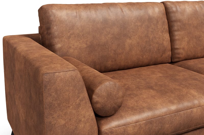 Ocean Lyx 3-seters Sofa i Kunstlær - Brun - Møbler - Sofaer - Skinnsofaer