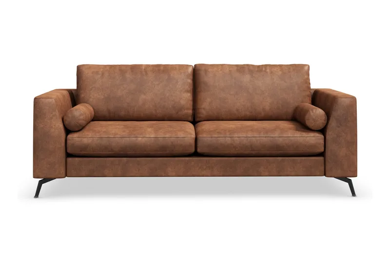 Ocean Lyx 3-seters Sofa i Kunstlær, Brun