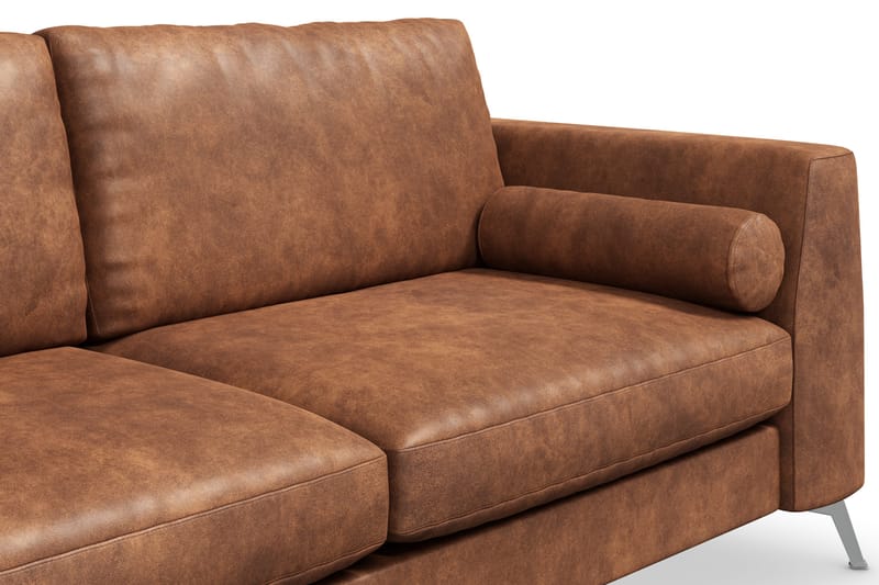 Ocean Lyx 3-seters Sofa i Kunstlær - Brun - Møbler - Sofaer - Skinnsofaer