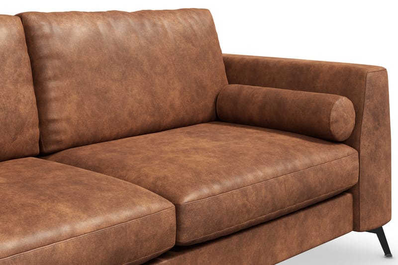 Ocean Lyx 3-seters Sofa i Kunstlær - Brun - Møbler - Sofaer - Skinnsofaer