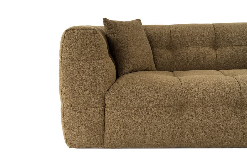 Octavian 2-seter Sofa med Knappet Kubisk i Bouclé - Brun - Møbler - Sofaer - 2 seter sofa