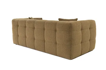 Octavian 2-seter Sofa med Knappet Kubisk i Bouclé - Brun - Møbler - Sofaer - 2 seter sofa