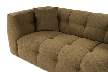 Octavian 2-seter Sofa med Knappet Kubisk i Bouclé - Brun - Møbler - Sofaer - 2 seter sofa