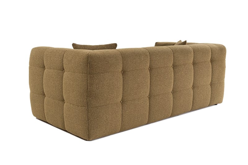 Octavian 2-seter Sofa med Knappet Kubisk i Bouclé - Brun - Møbler - Sofaer - 2 seter sofa