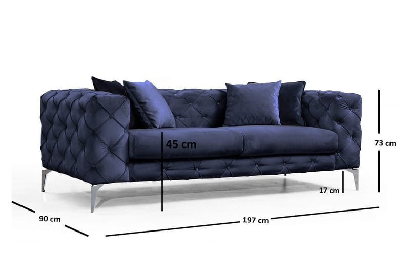 Sofa 2-seters Canunda - Marineblå - 2 seter sofa