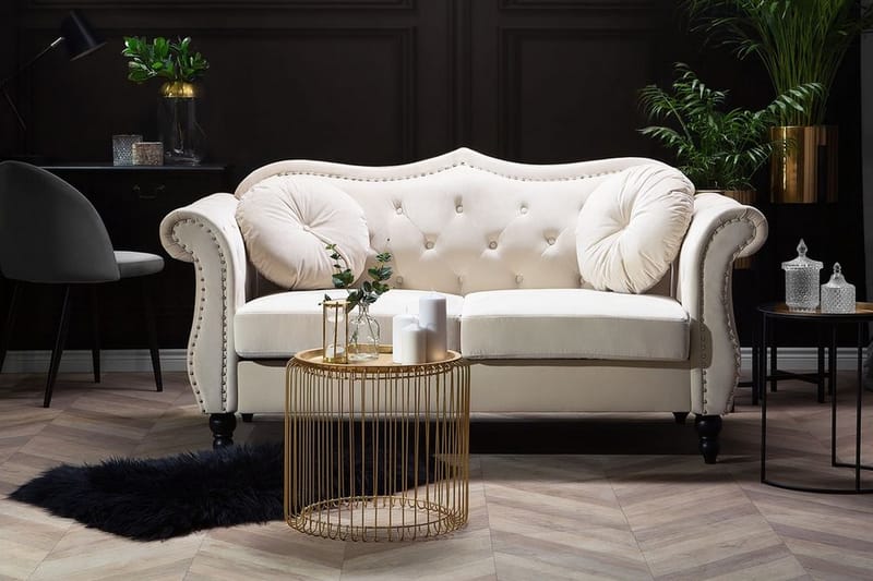 Sofa 2-seters Skien - Beige | Hvit - Møbler - Sofaer - 2 seter sofa