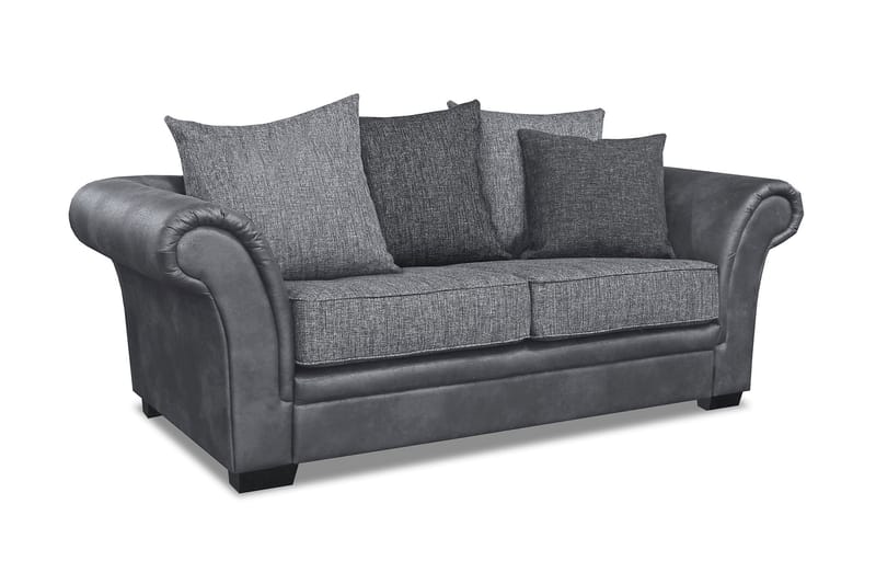 Sofa Aspen 2-seter - Svart|Mørkgrå - Skinnsofaer - 2 seter sofa