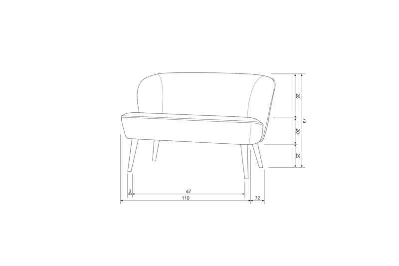 Sofa Asra 2-seter - Lilla - 2 seter sofa