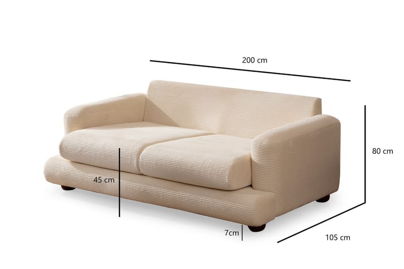 Sofa Maddington 2-seter - Beige - 2 seter sofa