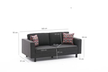 Sofa Vivianna 2-seters - Antrasitt - Møbler - Sofaer - 2 seter sofa