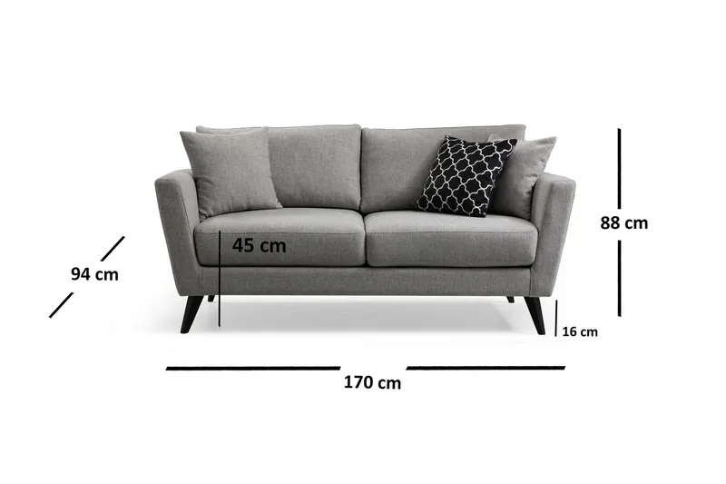 Wikins 2-Seter Sofa - Grå - Møbler - Sofaer - 2 seter sofa