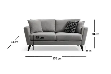 Wikins 2-Seter Sofa - Grå - Møbler - Sofaer - 2 seter sofa