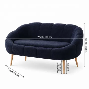 2-seters sofa Atelier Del Sofa Lida (130 x 105 x 50 cm) Antrasitt - Møbler - Sofaer - 2 seter sofa