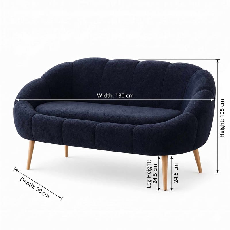 2-seters sofa Atelier Del Sofa Lida (130 x 105 x 50 cm) Antrasitt - Møbler - Sofaer - 2 seter sofa